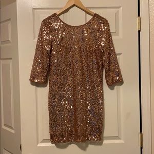 Sequin gold dress